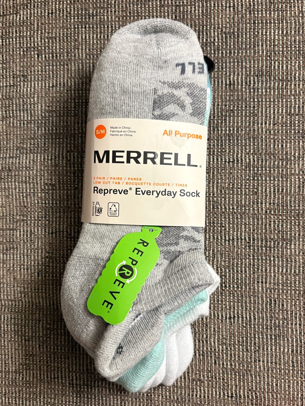 NWT Merrell Repreve Low Cut Tab Socks 3 Pack